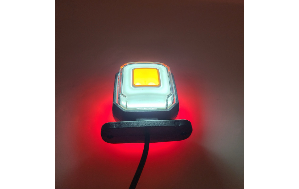 Габаритный фонарь квадратный 12-24v Красно-белый LED