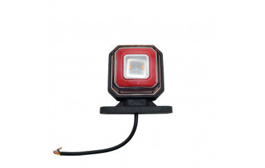 Габаритный фонарь квадратный 12-24v Красно-белый LED