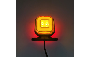 Габаритный фонарь квадратный 12-24v Красно-желтый LED