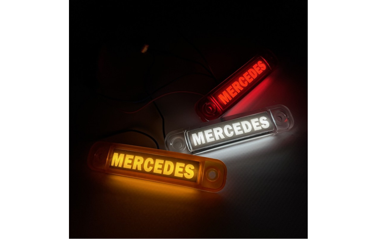 Габаритный фонарь с логотипом MERCEDES 24v белый