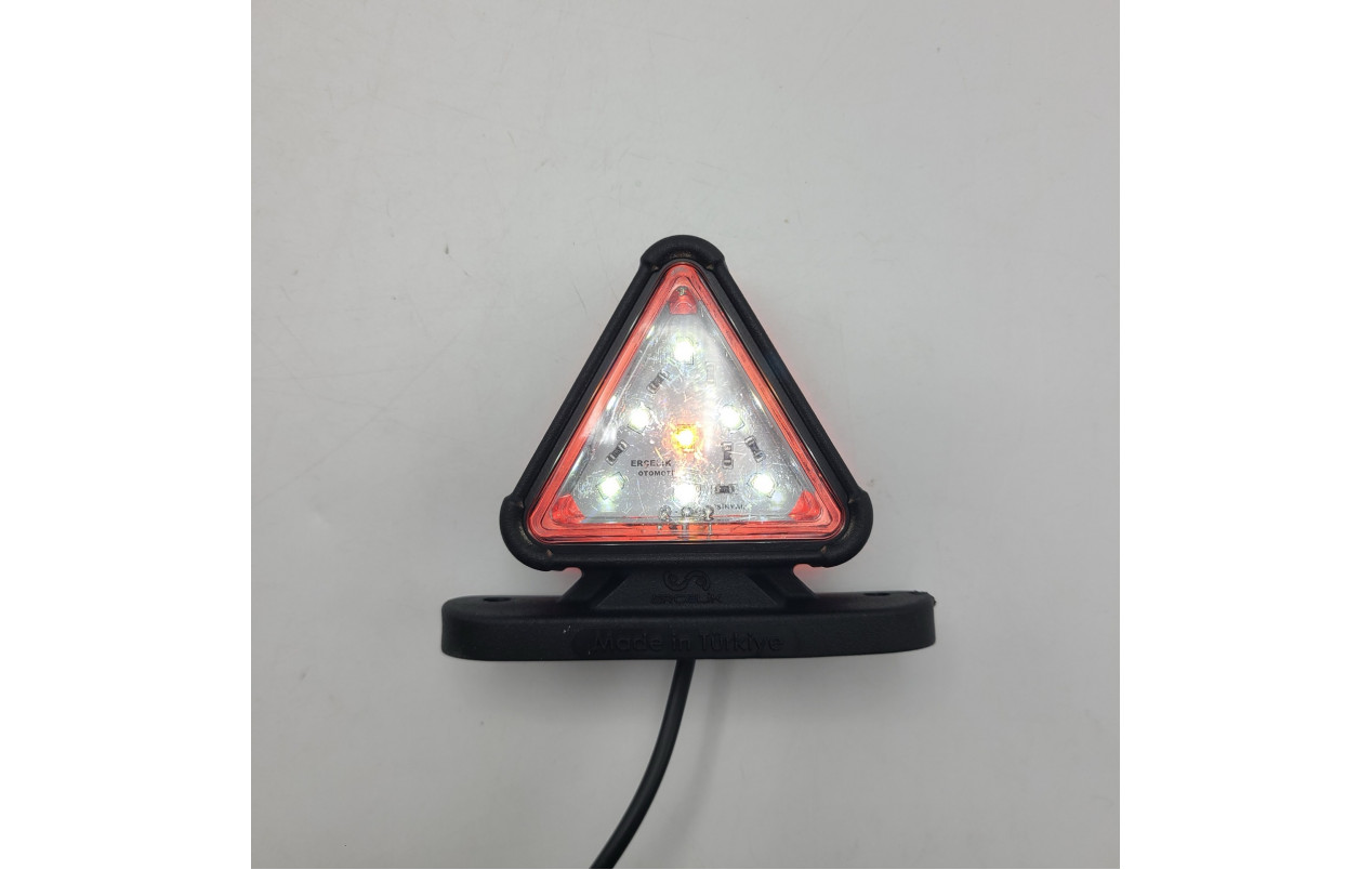 Габаритный фонарь треугольный 12-24v Красно-белый LED