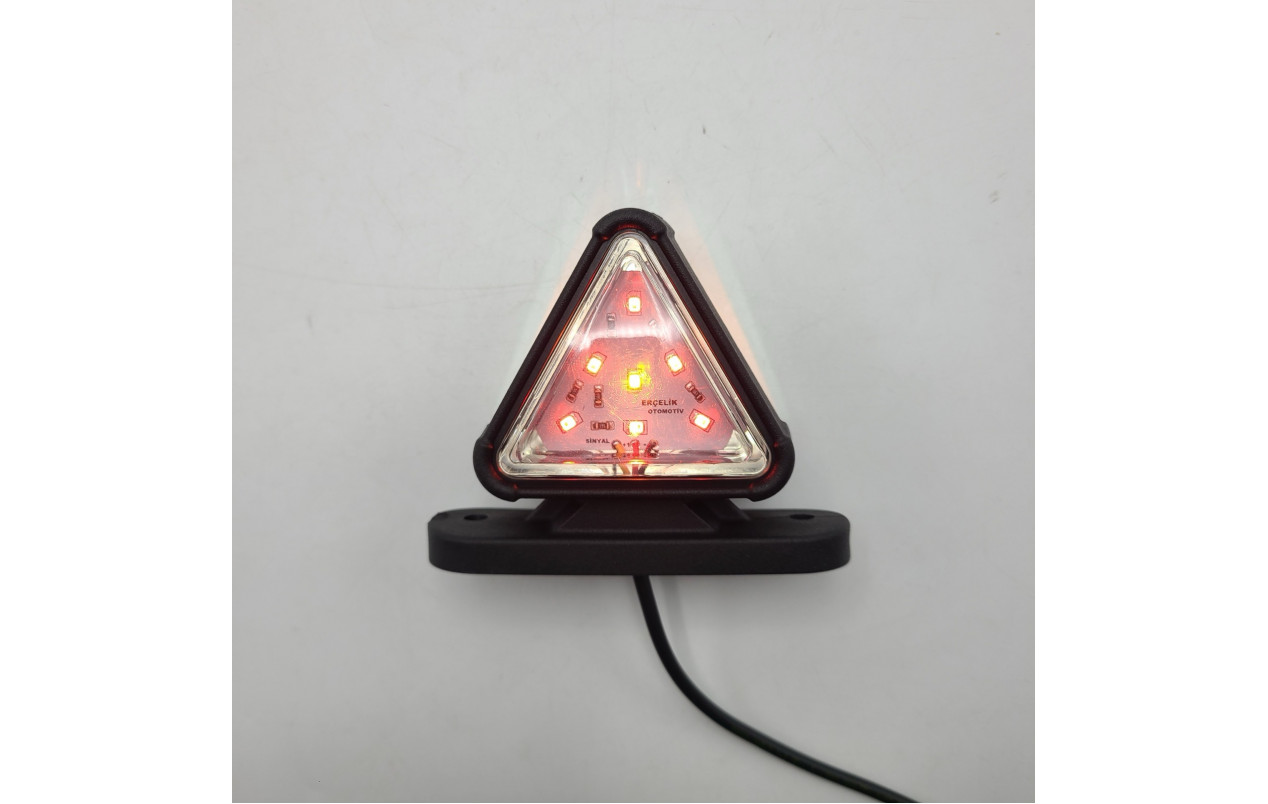 Габаритный фонарь треугольный 12-24v Красно-белый LED