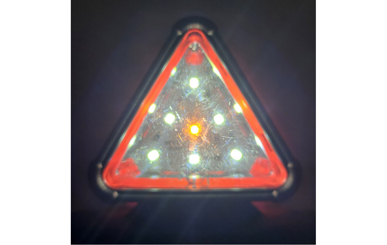 Габаритный фонарь треугольный 12-24v Красно-белый LED
