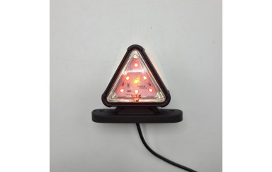 Габаритный фонарь треугольный 12-24v Красно-белый LED
