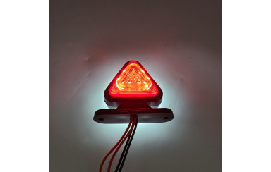 Габаритный фонарь треугольный 12-24v Красно-белый LED 6.5см