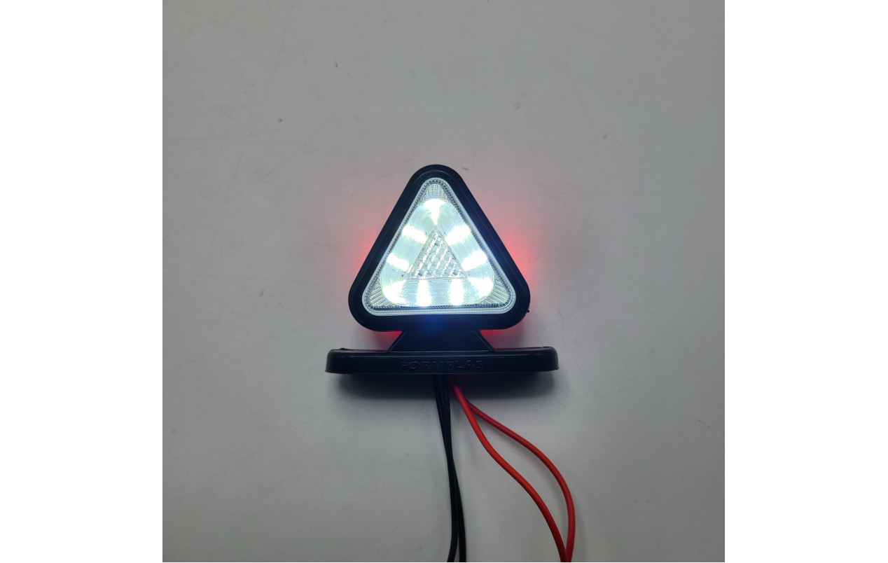 Габаритный фонарь треугольный 12-24v Красно-белый LED 6.5см