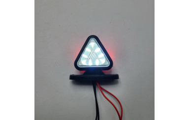 Габаритный фонарь треугольный 12-24v Красно-белый LED 6.5см