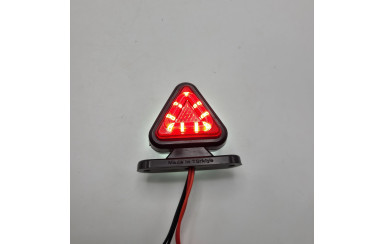 Габаритный фонарь треугольный 12-24v Красно-белый LED 6.5см