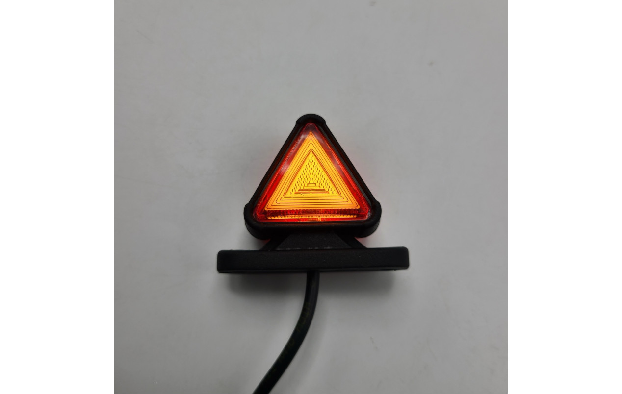 Габаритний ліхтар трикутний 12-24v Червоно-жовтий LED 5см 