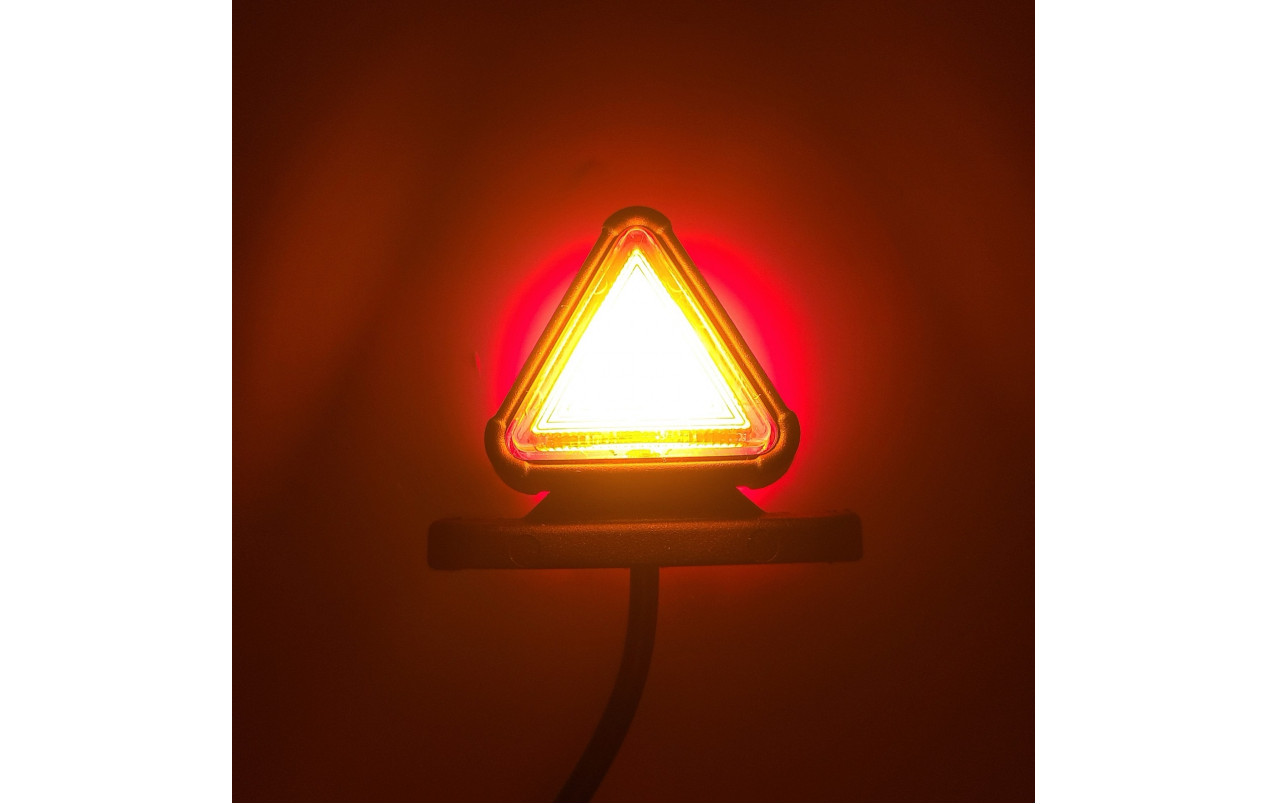 Габаритний ліхтар трикутний 12-24v Червоно-жовтий LED 5см 