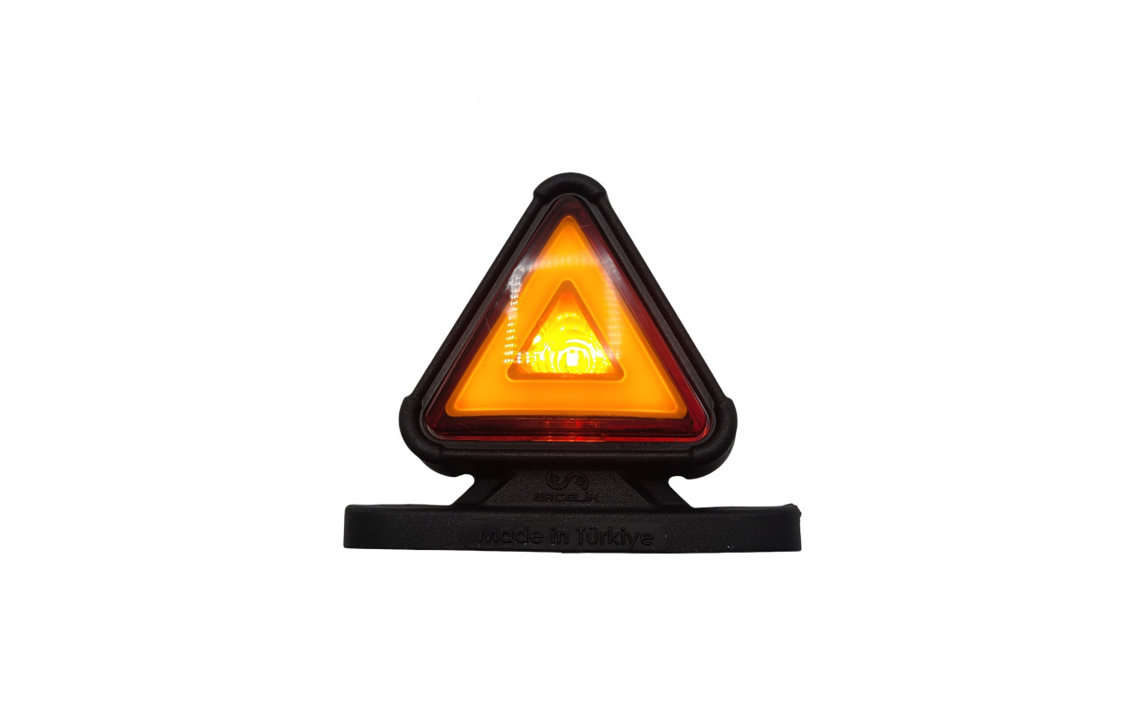 Габаритный фонарь треугольный LED 12-24v Красно-желтый Неон 8,5см