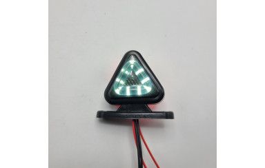Габаритный фонарь треугольный SMOKE 12-24v Красно-белый LED 6.5см