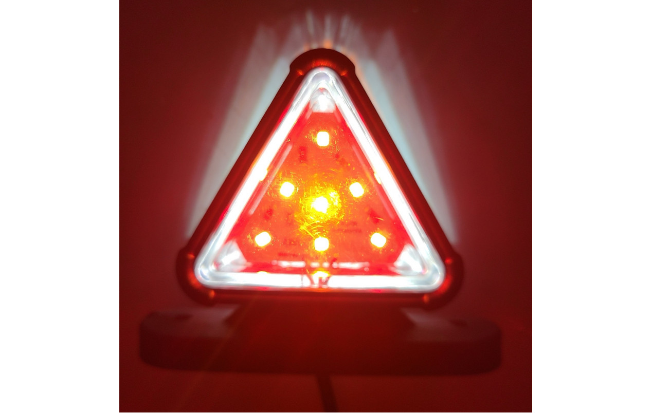Габаритный фонарь треугольный 12-24v Красно-желтый LED