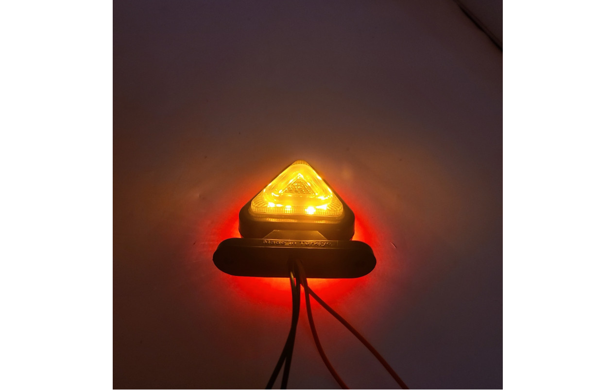 Габаритный фонарь треугольный SMOKE 12-24v Красно-желтый LED 6.5см