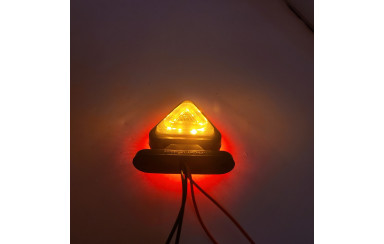 Габаритный фонарь треугольный SMOKE 12-24v Красно-желтый LED 6.5см