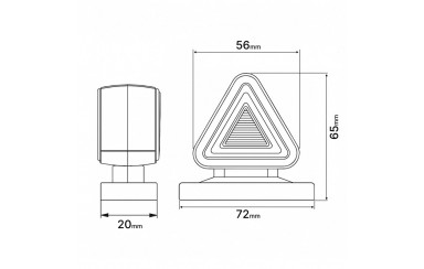 Габаритный фонарь треугольный SMOKE 12-24v Красно-желтый LED 6.5см