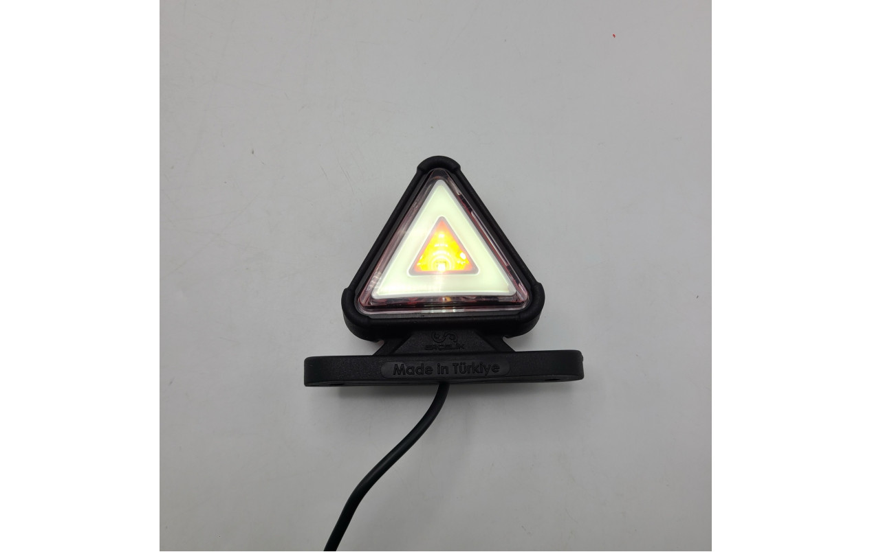 Габаритний ліхтар трикутний неон 12-24v Червоно-білий LED