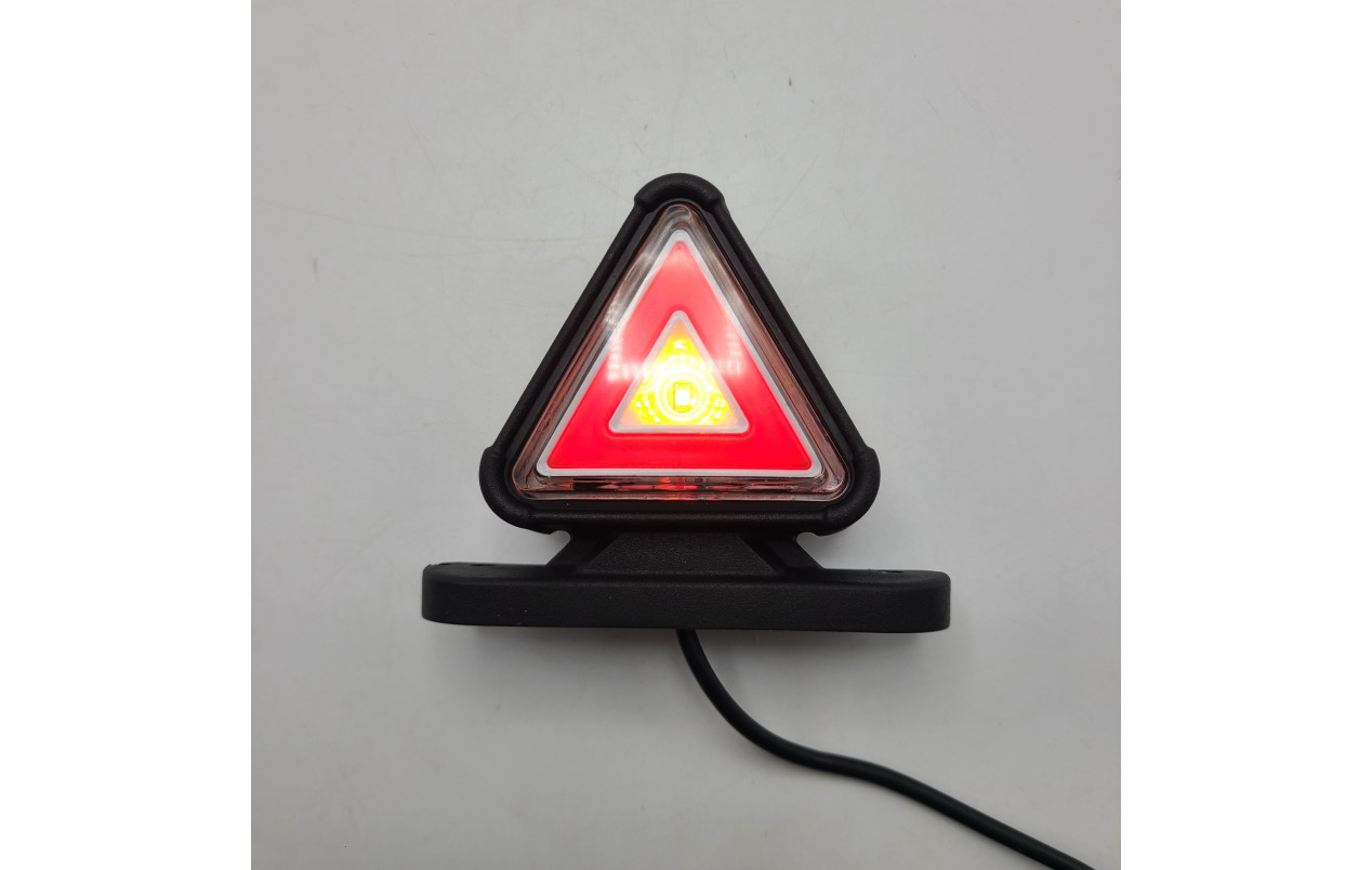 Габаритний ліхтар трикутний неон 12-24v Червоно-жовтий LED