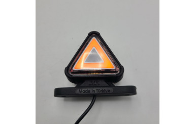 Габаритний ліхтар трикутний неон 12-24v Червоно-жовтий LED