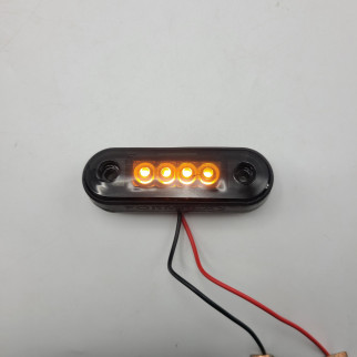 Габаритний ліхтар жовтий SMOKE 12-24v під трубу