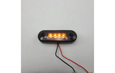 Габаритний ліхтар жовтий SMOKE 12-24v під трубу