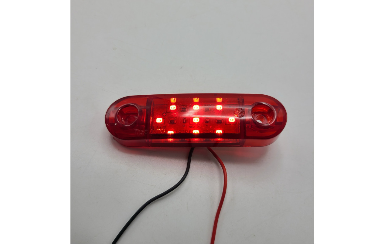 Габаритний ліхтарик світлодіодний Червоний 12-24v 9LED TH