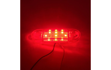Габаритний ліхтарик світлодіодний Червоний 12-24v 9LED TH