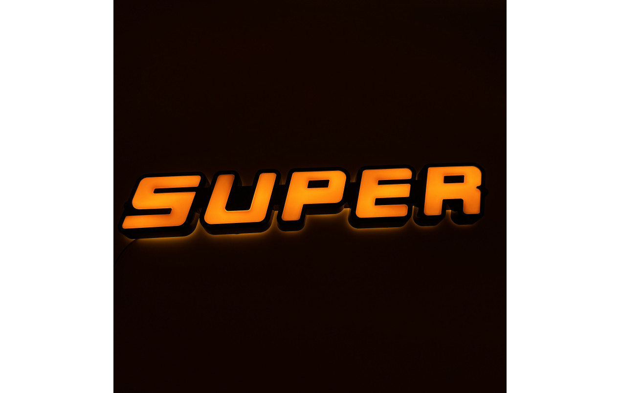 Неоновий напис SUPER жовтий