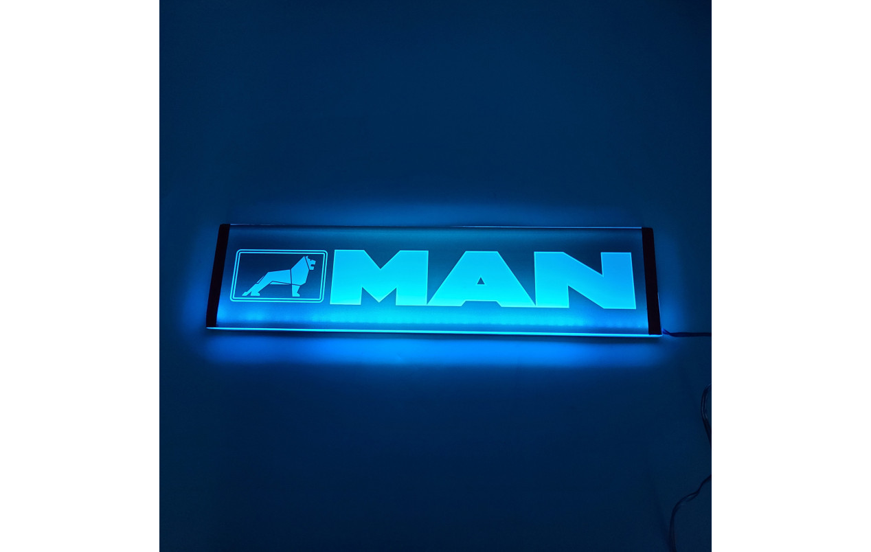 Светодиодная табличка на лобовое стекло MAN 40x10см 24v Синяя