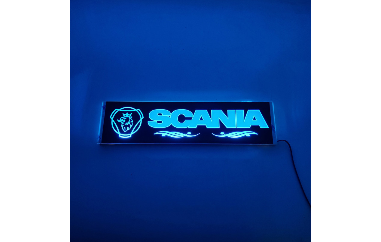 Светодиодная табличка на лобовое стекло SCANIA 40x10см 24v Синяя