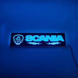 Светодиодная табличка на лобовое стекло SCANIA 40x10см 24v Синяя