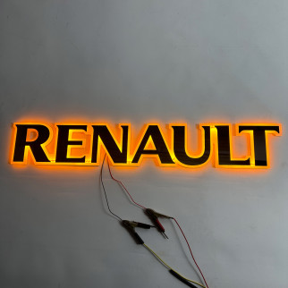 Буквы-эмблема с подсветкой на капот Renault желтые