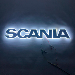 Літери емблема з підсвічуванням на капот Scania білі