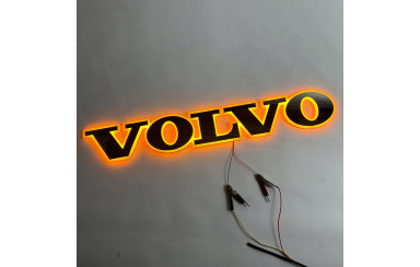 Літери-емблема з підсвічуванням на капот Volvo жовті