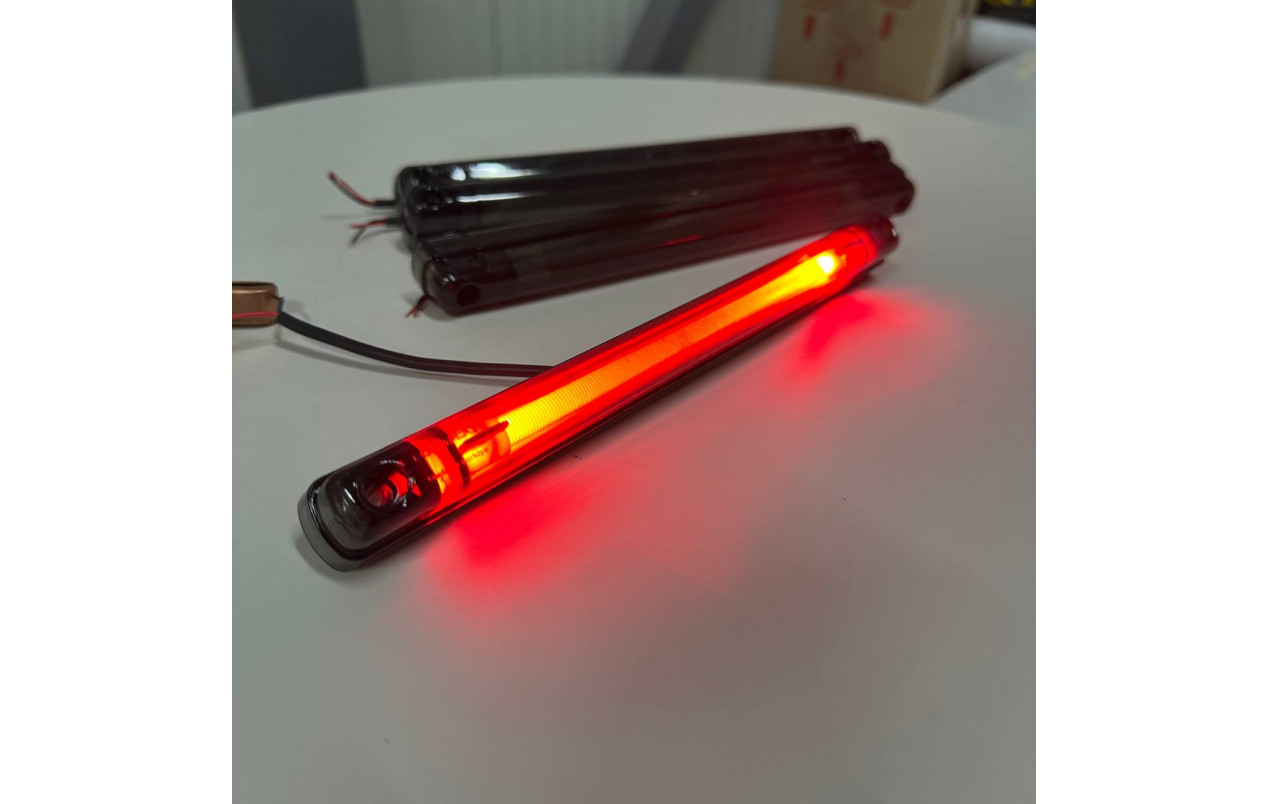 Фонарь габаритный 24 см 12-24v Неон Красный Smoke