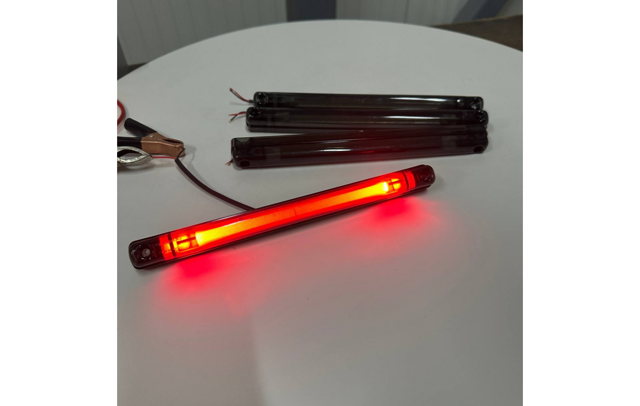 Фонарь габаритный 24 см 12-24v Неон Красный Smoke