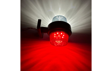 Габаритный фонарь LED 12-24v SMOKE Красно-белый 10см