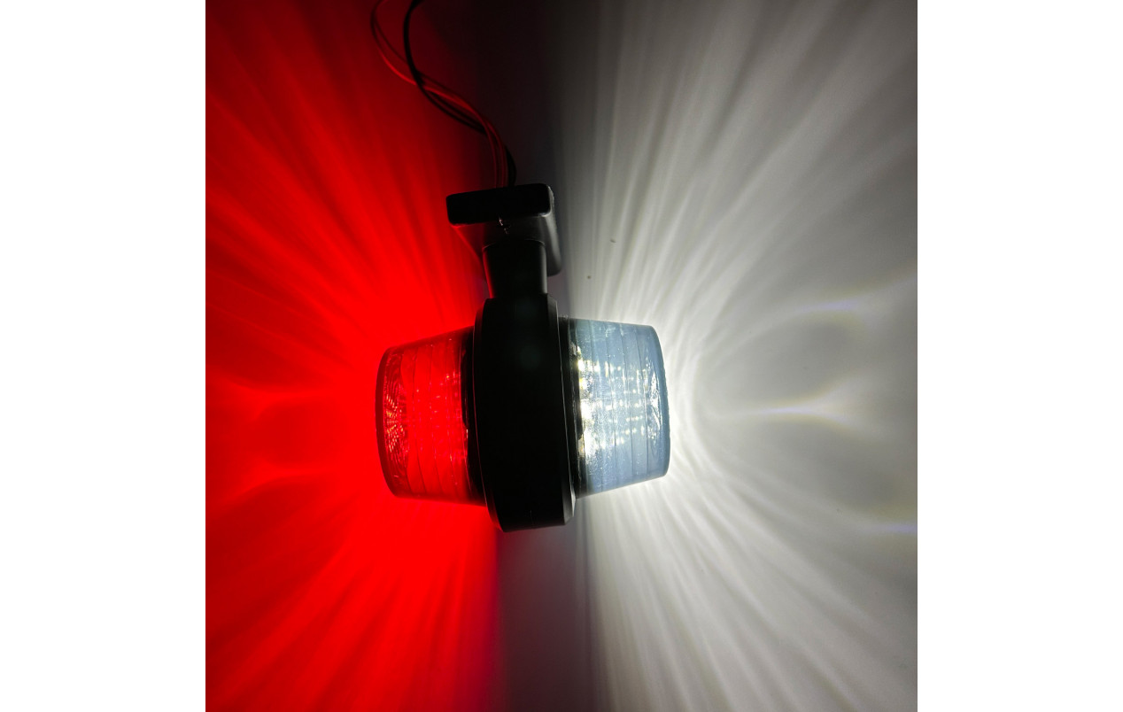Габаритный фонарь LED 12-24v SMOKE Красно-белый 10см