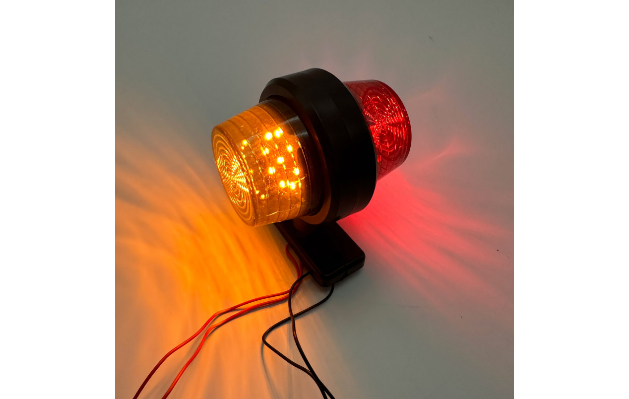 Габаритний ліхтар LED 12-24v SMOKE Червоно-жовтий 10см