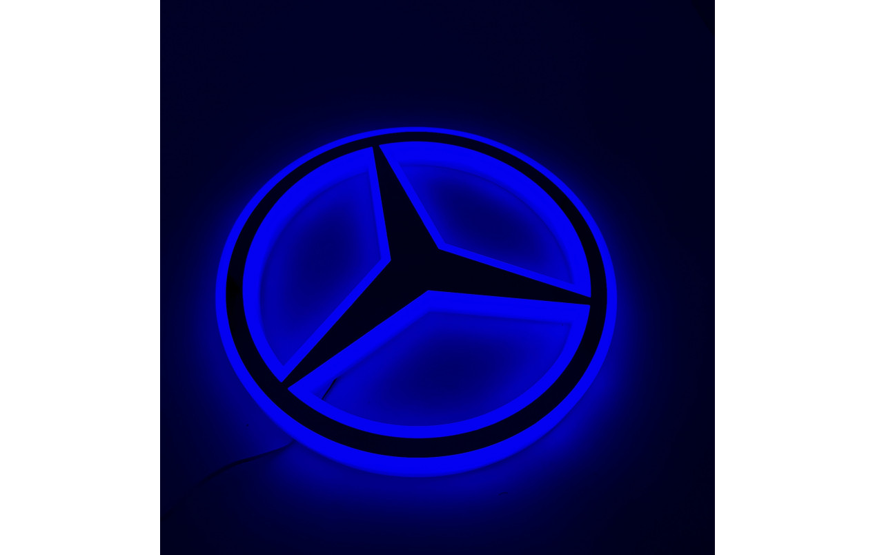 Знак Mercedes Синий LED