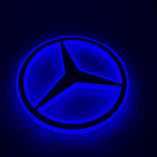 Знак Mercedes Синий LED