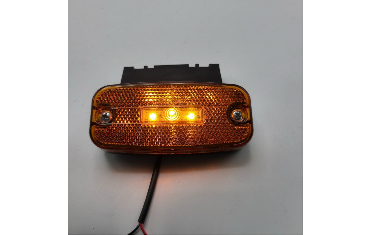 Ліхтар габаритний на причіп Жовтий E-mark 12-24v 3LED
