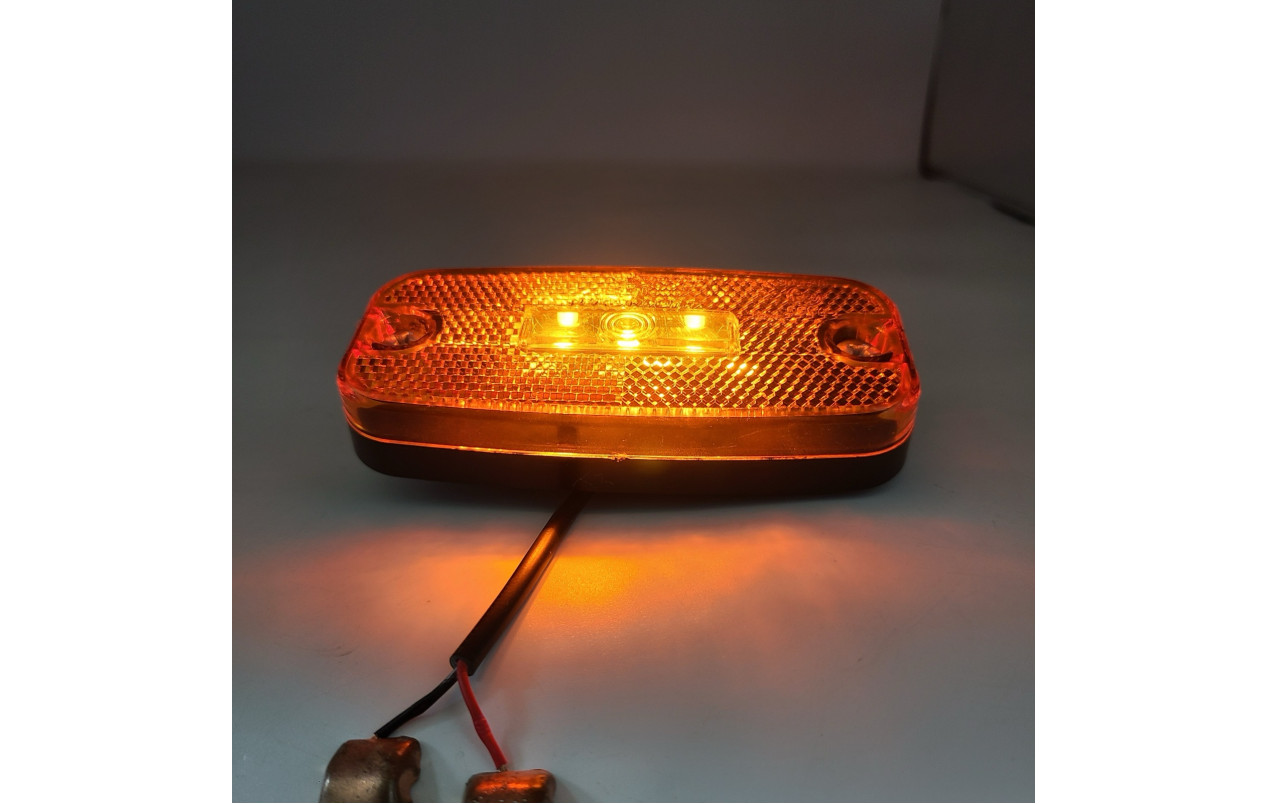 Ліхтар габаритний на причіп Жовтий E-mark 12-24v 3LED