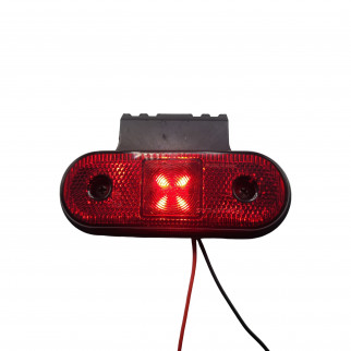 Фонарик габаритный светодиодный 12-24 В красный овальный