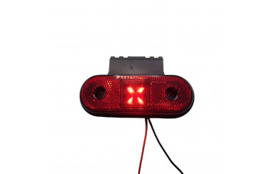 Фонарик габаритный светодиодный 12-24 В красный овальный