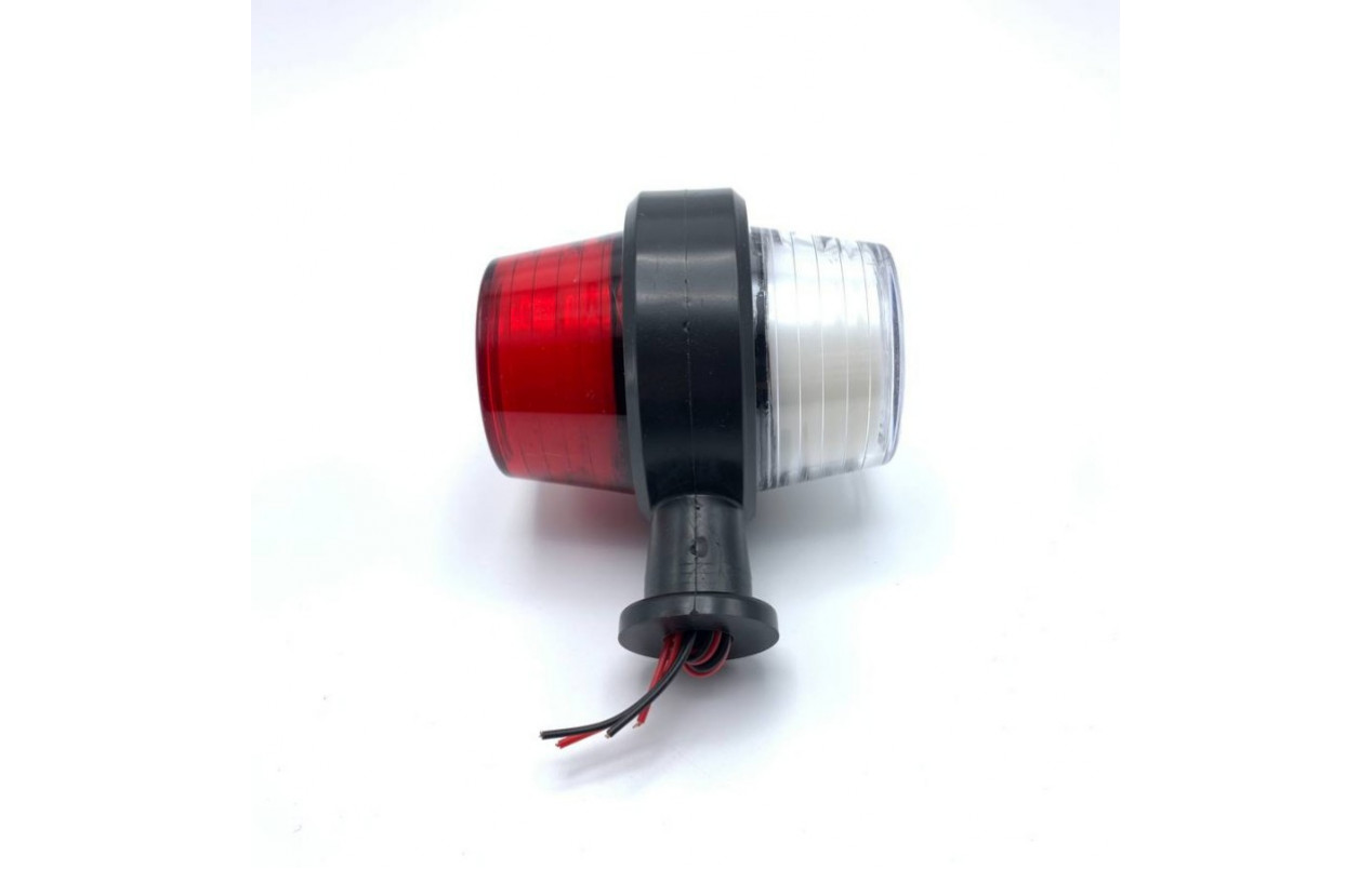 Габаритный фонарь 10 см 24v NEON красно-белый