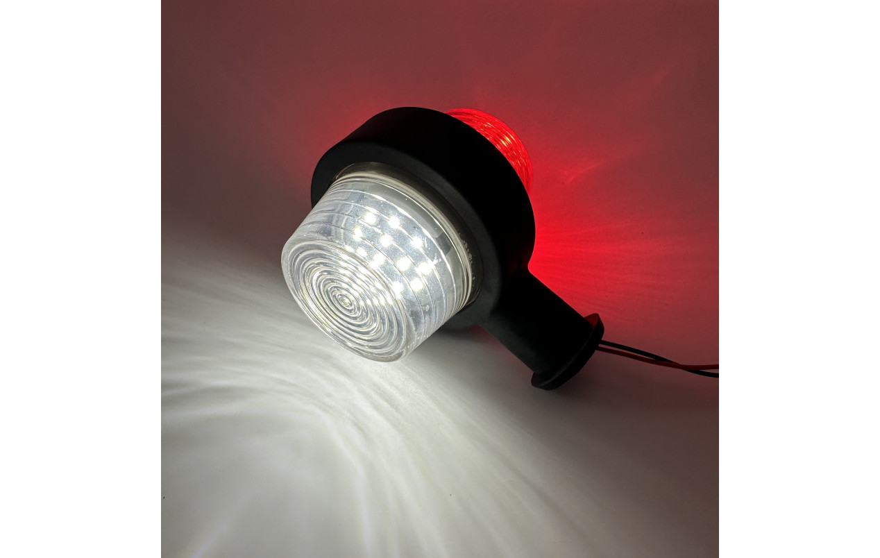 Габаритный фонарь 10см 24v LED красно-белый