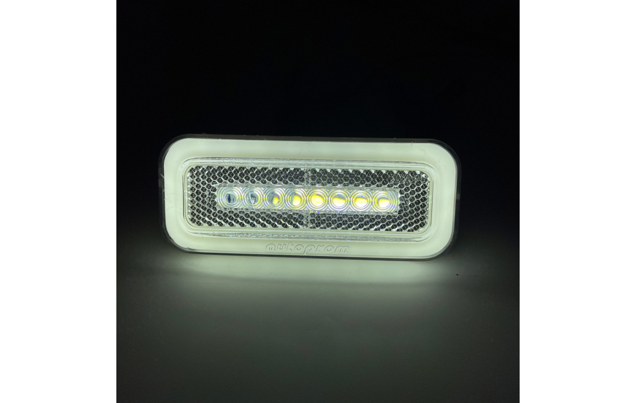 Габаритний ліхтар LED+неон 2 функції Білий 24v