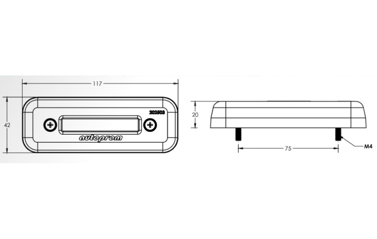 Габаритний ліхтар SMOKE LED 2 функції Жовтий 12-24v