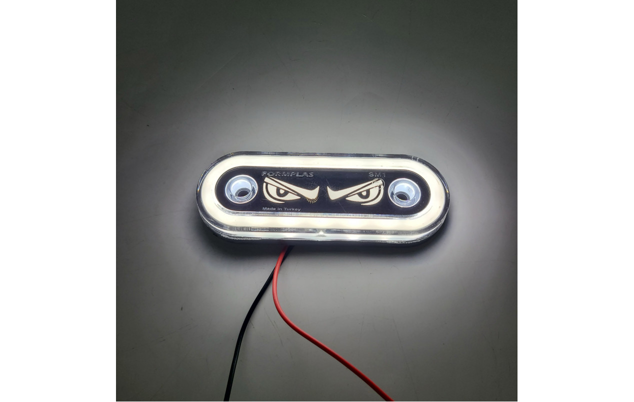 Габаритный фонарь белый НЕОН "Глаза" 12-24V